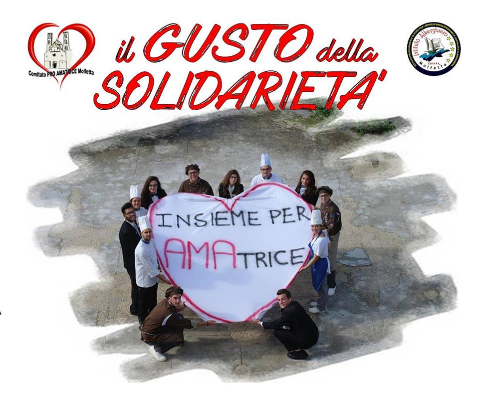 Insieme Per Amatrice, locandina dell'iniziativa "Il Gusto della Solidarietà" a Molfetta (Bari)