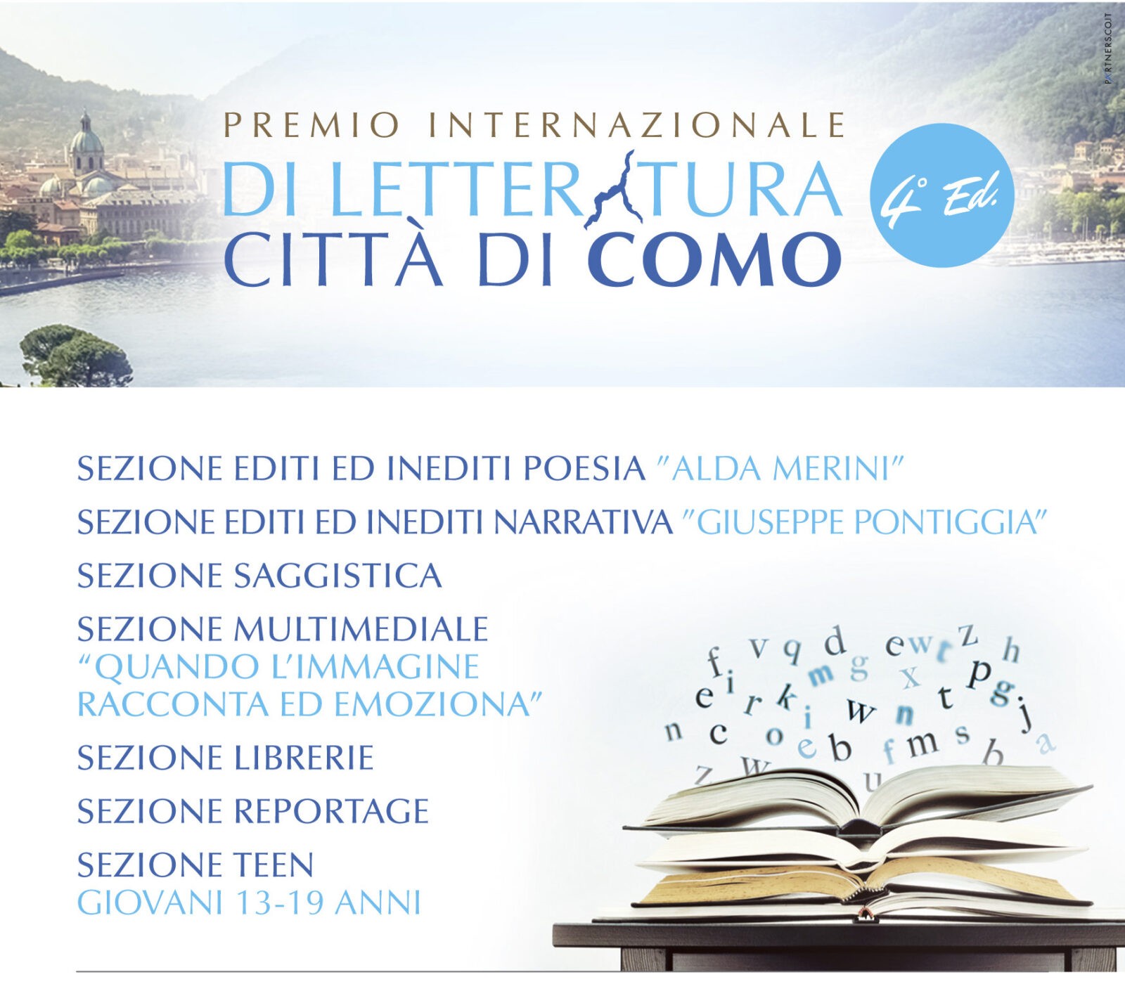Como. 4a ed. Premio Internazionale di Letteratura Città di Como 2017: oltre 2mila partecipanti