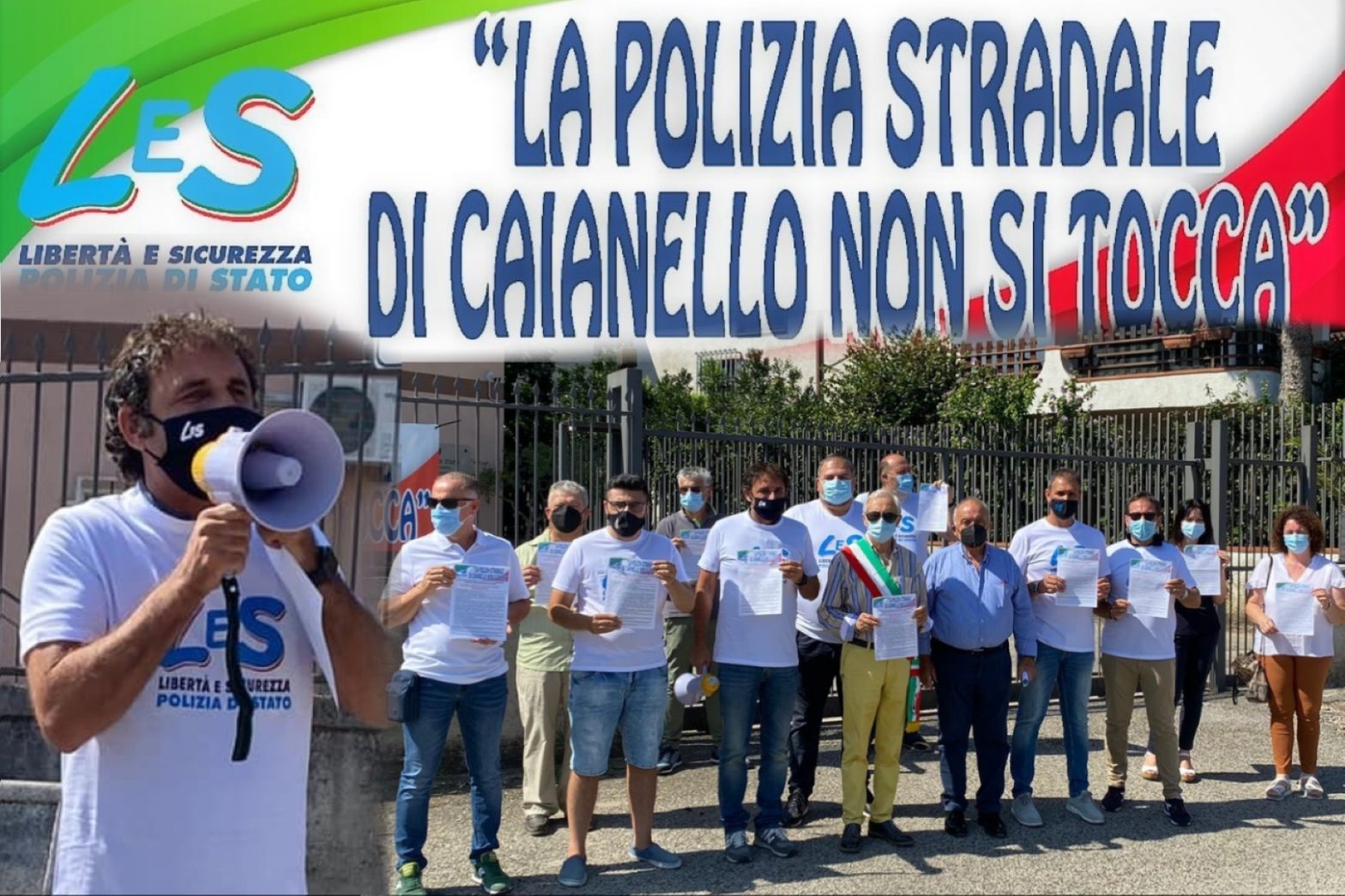 Manifestazione in difesa della Polizia Stradale di Caianello (CE)