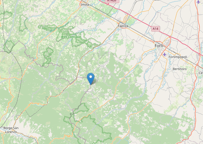 Lieve terremoto oggi 15 luglio 2021 M2.4 in Emilia Romagna a Tredozio (Forlì-Cesena)