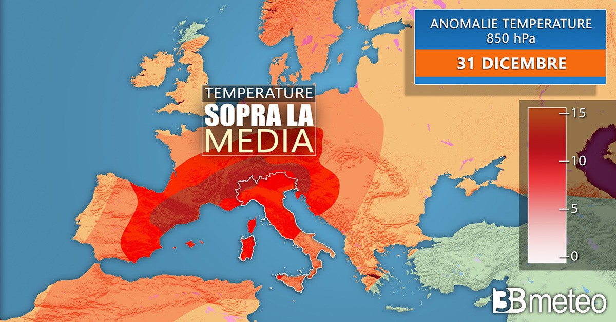 METEO: “Arriva il SUPER ANTICICLONE DI CAPODANNO, 10°/15°C oltre le medie del periodo su mezza Europa”