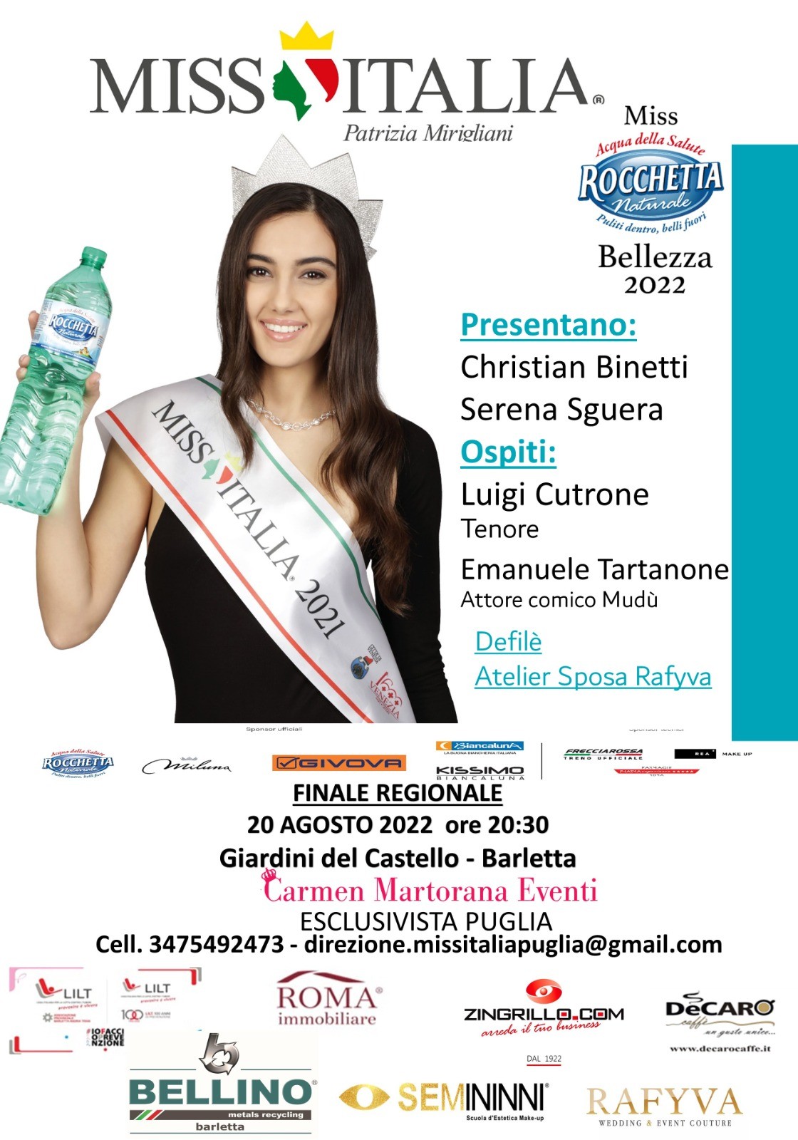 Miss Italia Puglia. A Barletta la sesta Finale Regionale di Miss Italia