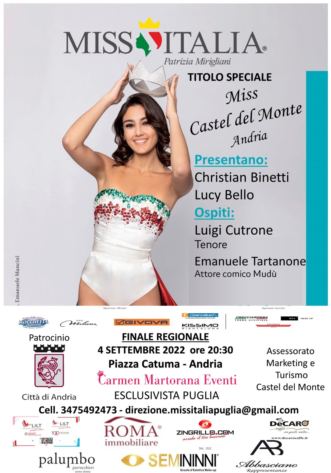 Miss Italia Puglia. Ad Andria l’ottava Finale Regionale di Miss Italia