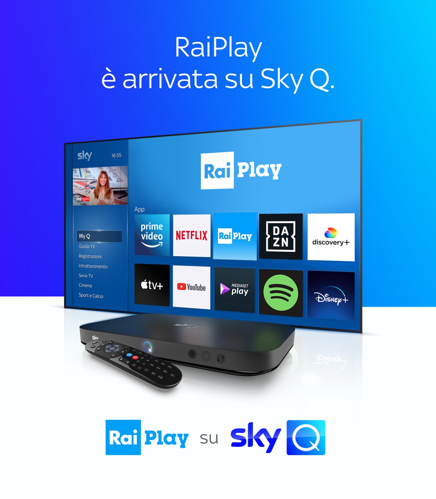 Da oggi RaiPlay disponibile anche su Sky Q