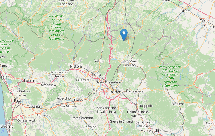 🌍 Terremoto in Toscana a Firenzuola (Firenze)  M2.3 oggi 31 ottobre alle 21:05