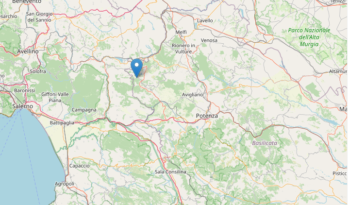 Epicentro Terremoto M2.5 in Basilicata a Castelgrande (Potenza) oggi 23 dicembre alle 00:38