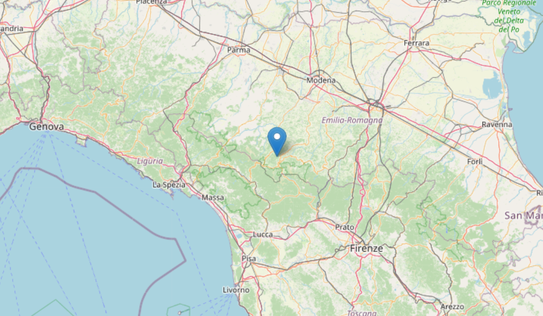Epicentro Terremoto M2.1 in Emilia Romagna a Pievepelago (Modena) oggi 23 dicembre 22 alle 16:53