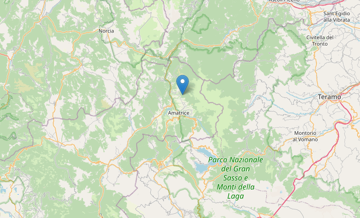 Epicentro del Terremoto M2.4 nel Lazio ad Amatrice (Rieti) oggi 18 dicembre 22 alle 11:44