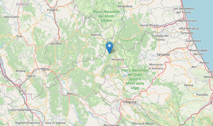 Terremoto M2.8 nel Lazio ad Accumoli (Rieti) oggi 21 dicembre 22 alle 03:34