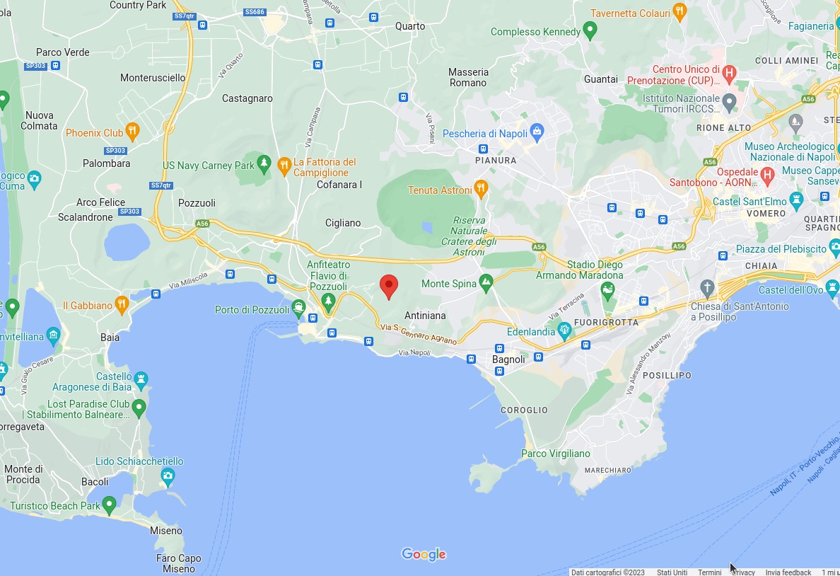 Epicentro Lieve scossa di terremoto M 2.0 in Campania ai Campi Flegrei (Napoli) oggi 10 gennaio alle 14:02