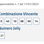 Combinazione vincente SuperEnalotto n.7 del 17-1-23: