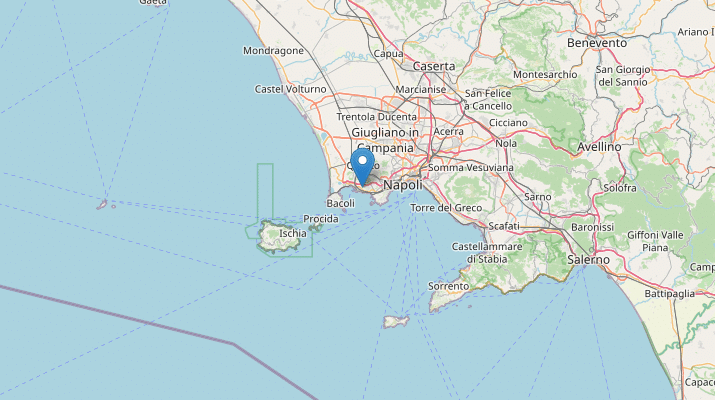 Epicentro Terremoto di magnitudo Md 2.5 del 19-01-2023 ore 09:44:30 (Italia) in zona: Campi Flegrei