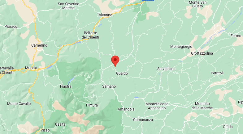 Epicentro Terremoto di magnitudo ML 3.1 del 22-01-2023 ore 10:52:51 (Italia) in zona: 2 km NW Gualdo (MC)