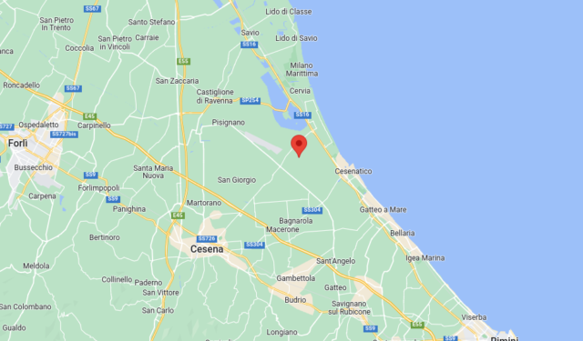 Epicentro terremoto di magnitudo ML 2.3 del 31-01-2023 ore 13:24:32 (Italia) in zona: 4 km W Cesenatico (FC)
