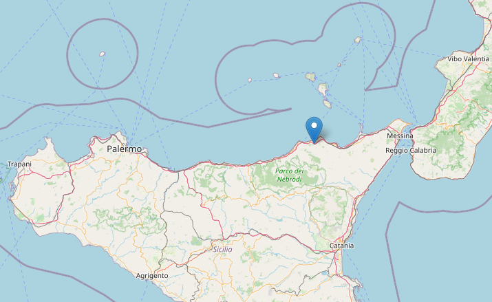 terremoto oggi M2.2 in Sicilia a Piraino (Messina) alle 15:31 del 7/1/2023