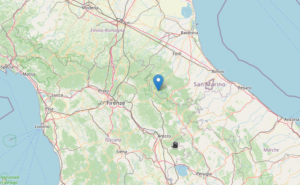 Epicentro terremoto oggi M2.1 in Toscana a Pratovecchio Stia (Arezzo) alle 21:41 del 8/1/2023
