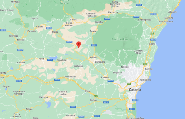 Epicentro del Terremoto di magnitudo ML 3.7 del 05-02-2023 ore 21:49:19 (Italia) in zona: 10 km NW Adrano (CT)