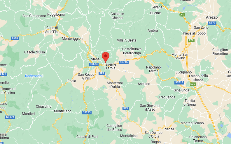 Epicentro del Terremoto di magnitudo ML 2.5 del 11-02-2023 ore 09:33:06 (Italia) in zona: 4 km E Siena (SI)
