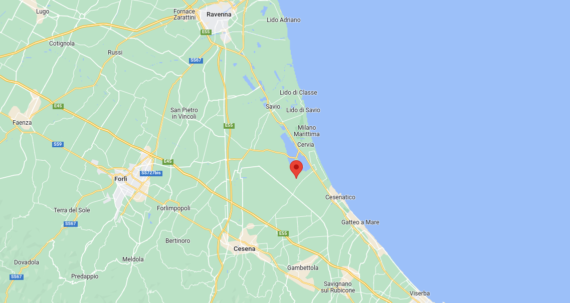 Epicentro del Terremoto di magnitudo ML 2.2 del 02-02-2023 ore 09:58:00 (Italia) in zona: 4 km SW Cervia (RA)