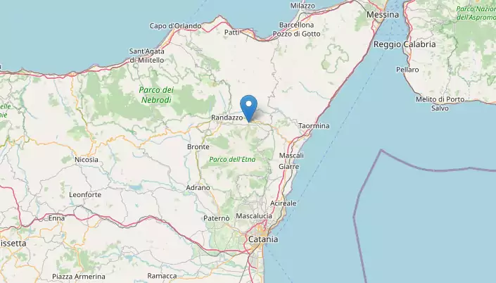 Due lievi scosse di terremoto M 2.8 e 2.8 in Sicilia a Moio Alcantara (Messina) oggi 26 marzo 2023 alle 14:50 e 15:07