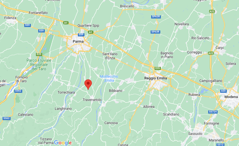 Epicentro del Terremoto oggi M2.2 in Emilia-Romagna a Traversetolo (Parma) alle 07:36 del 2 marzo 2023