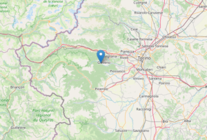 Epicentro terremoto a Giaveno (Torino) il 12 marzo 2023