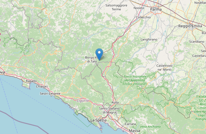 Terremoto oggi M 3.1 in Emilia-Romagna a Borgo Val di Taro (Parma) alle 17:26 di lunedì 13/3/2023