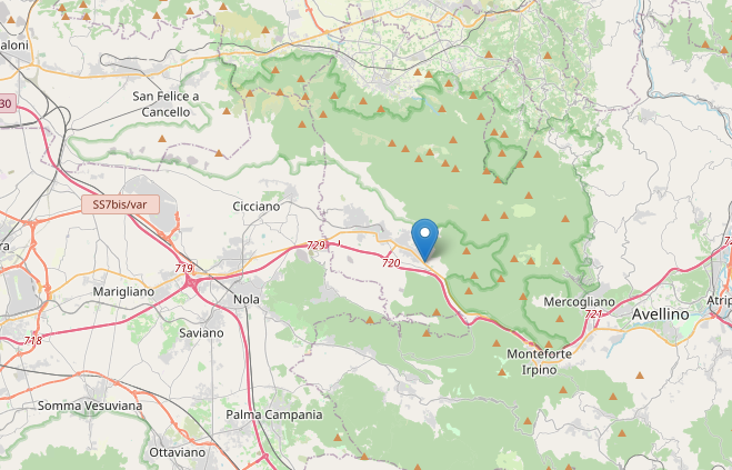 Epicentro Terremoto di magnitudo ML 2.0 del 18-03-2023 ore 08:20:29 (Italia) in zona: Mugnano del Cardinale (AV)