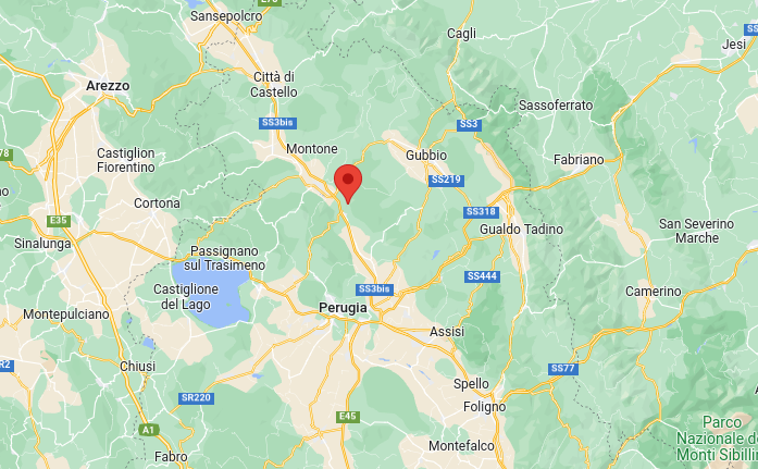 Epicentro Terremoto di magnitudo ML 2.7 del 20-03-2023 ore 06:08:38 (Italia) in zona: 7 km E Umbertide (PG)