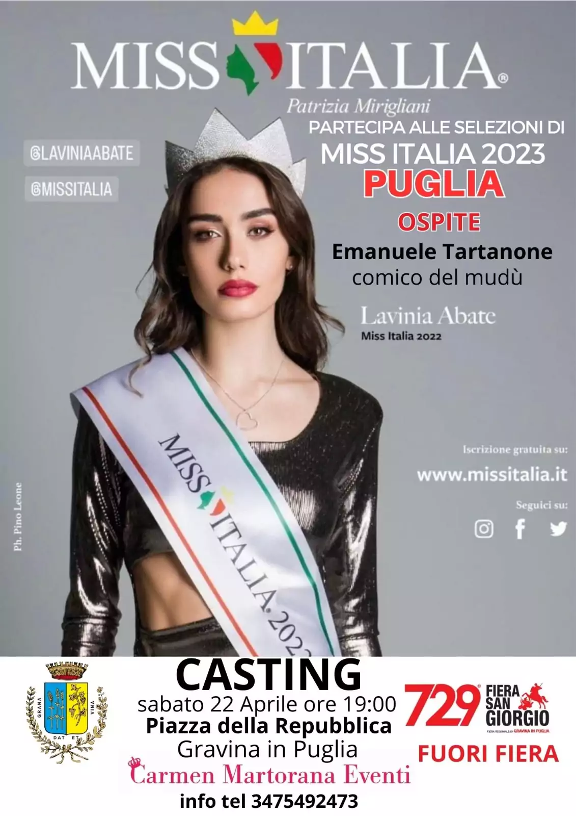 Miss Italia Puglia, si comincia da Gravina
