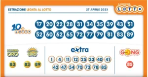 estrazione del 10 e lotto del 27 aprile 2023