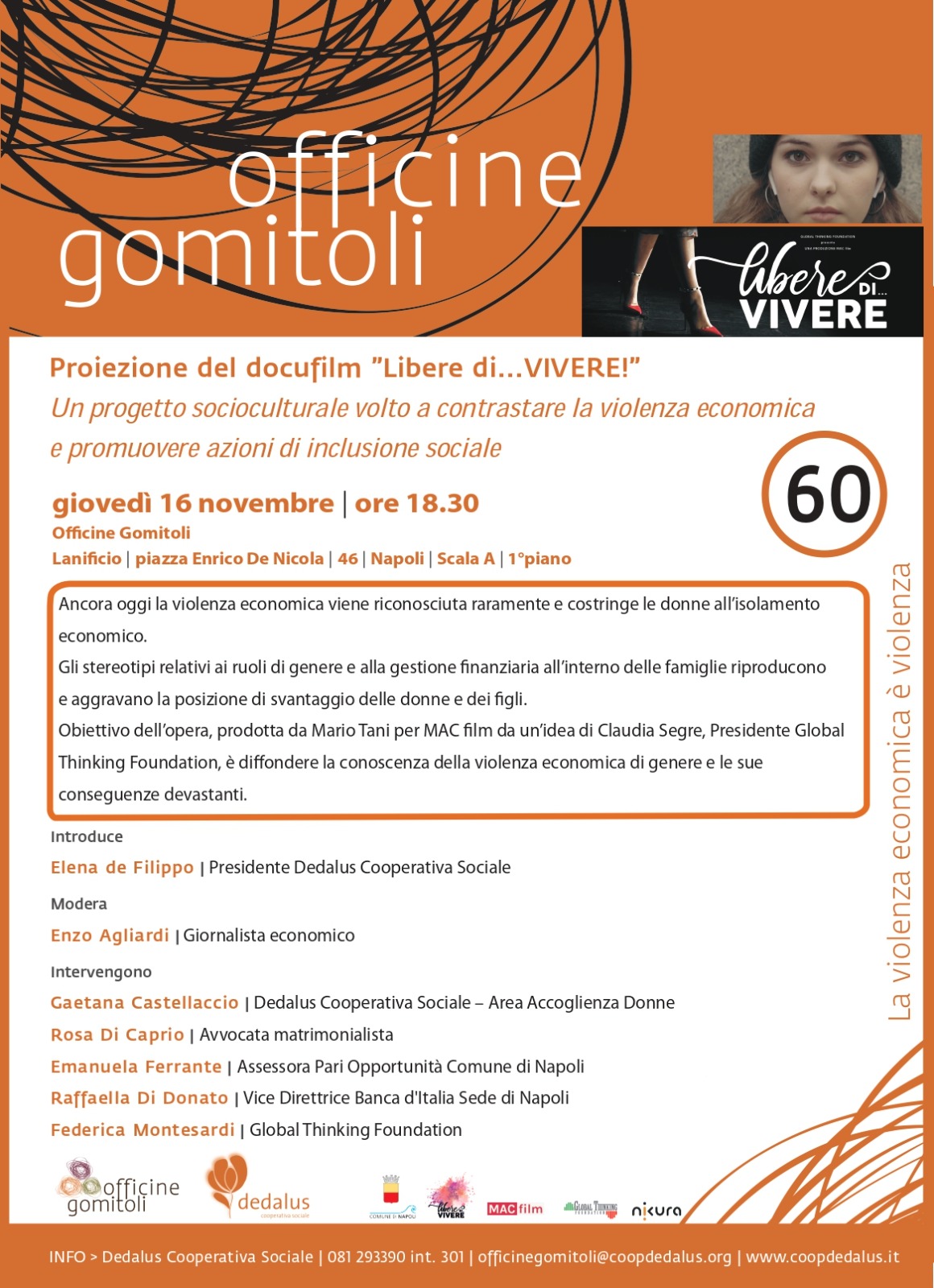 A Napoli Proiezione Libere di…VIVERE e dibattito sulla violenza economica di genere