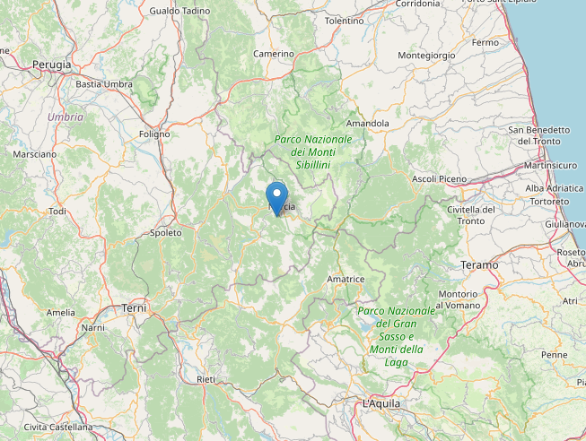 Terremoto di magnitudo ML 3.0 del 11-01-2024 ore 09:26:07 (Italia) in zona: 3 km SW Norcia (PG)